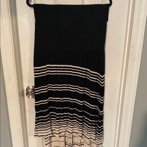 INC International Concepts Black and White Pleated Maxi Skirt
